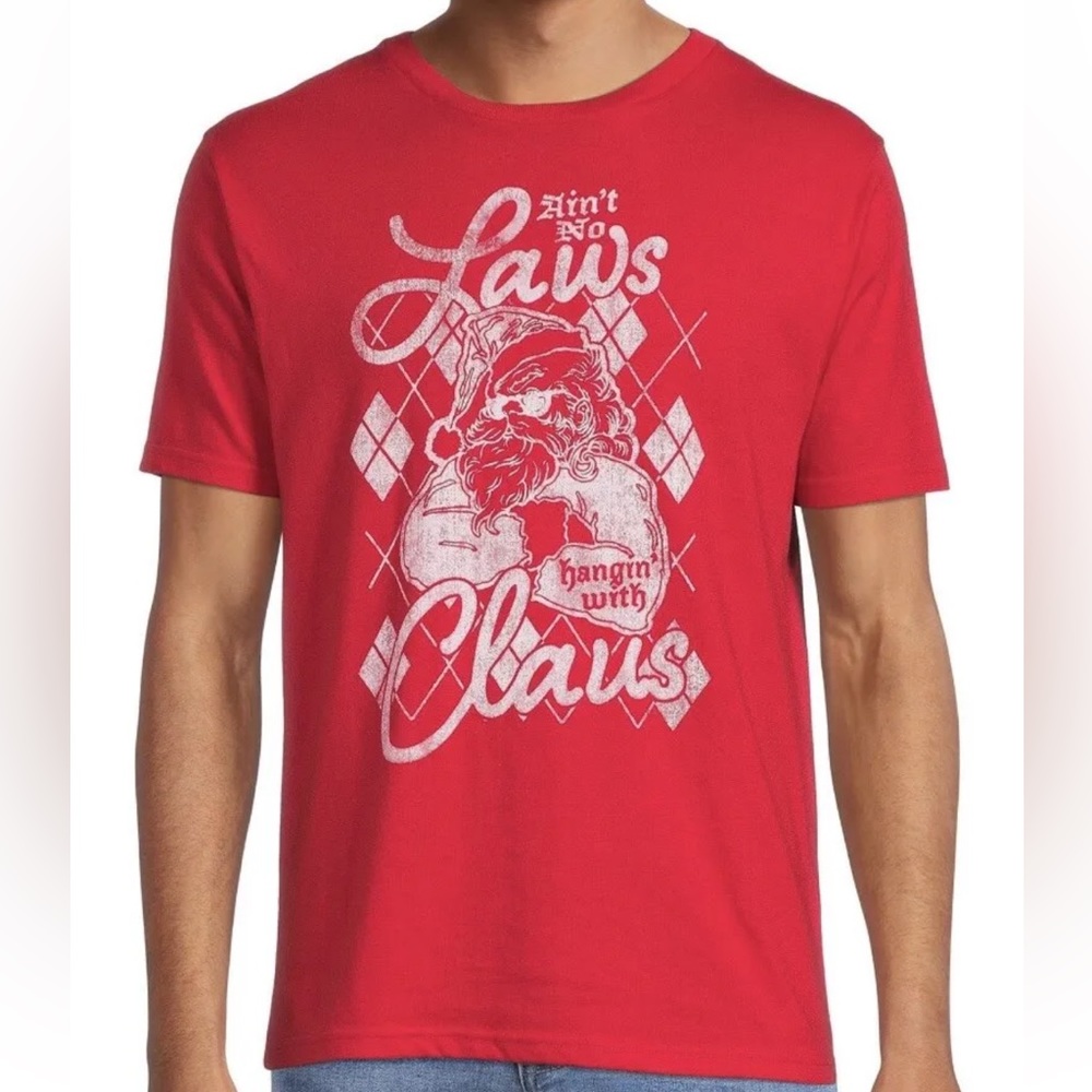 Men’s or Women’s Christmas T-Shirt “Ain't No Laws hangin’ with Claus”
